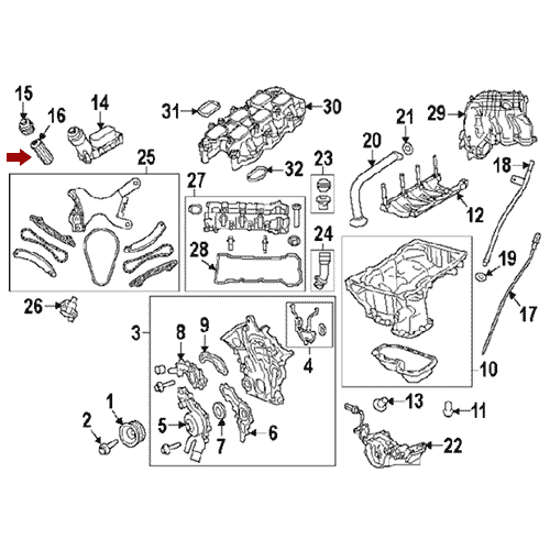 Схема расположения фильтра масляного на Chrysler Voyager | Крайслер Вояджер 11–12 года выпуска