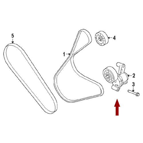 Схема расположения натяжителя приводного ремня Ford Explorer | Форд Эксплорер 13–14 года выпуска