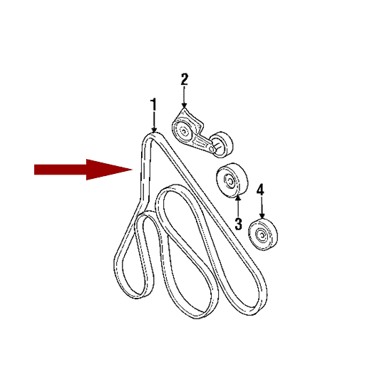Схема расположения ремня приводного поликлинового на Ford Explorer | Форде Эксплорер 02–05 годов выпуска