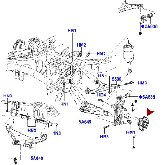 Схема расположения ступицы задней на Ford Expedition | Форде Экспедишн