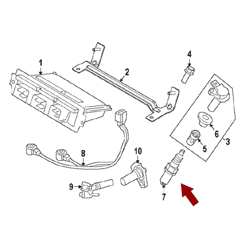 Схема расположения свечи зажигания Ford Explorer | Форд Эксплорер 11–18 года выпуска