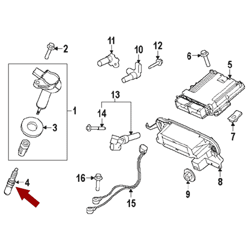 Схема расположения свечи зажигания Ford F-150 | Форд Ф-150 11–18 года выпуска